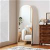 Clevich Specchio da Terra Curvo, 150 x 50 cm, Specchio da Parete con Cornice in Alluminio per Camera da Letto,Bagno,Ingresso e Corridoio, Oro