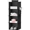 YOUDENOVA Organizer Armadio, Portaoggetti da Appendere, Portattuto da Appendere con 4 Scomparti, Organizzatore Armadio Scomparti per Armadio Interno, per Maglioni, Accessori, Nero