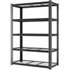 Himimi Scaffale per Carichi Pesanti in Metallo 90x40x182 cm, Portata 1000kg, Scaffalatura a 5 Ripiani a Griglia Regolabili, Scaffale ad Incastro per Garage Cantina Magazzino Officina Cucina, Nero