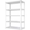 Himimi Scaffale per Carichi Pesanti in Metallo 90x40x182 cm, Portata 1000kg, Scaffalatura a 5 Ripiani in Acciaio Regolabili, Scaffale ad Incastro per Garage Cantina Magazzino Officina Cucina, Bianco