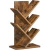 VASAGLE CUSTOS Collezione - Libreria ad Albero, Libreria Scaffale a 5 Ripiani, Compatto, Libreria Verticale, per Camera da Letto Soggiorno Studio Ufficio, Marrone Vintage LBC183X01