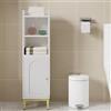 Hzuaneri Mobile a Colonna, Mobile da Bagno a Colonna, Armadietto Salvaspazio, Accanto al Water, con Ripiano Regolabile, Facile da Montare, Bianco-Oro BC38213G