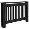 ECD Germany Copritermosifone MDF 112x19x82 cm Rivestimento del Radiatore Verniciato Nero Copertura del Radiatore Stile Casa di Campagna Copricalorifero Coperchio Radiatore in Legno Protezione