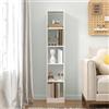 Hzuaneri Libreria a 5 Ripiani, 24 x 30 x 153,2 cm, Bianco