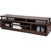 Iris Ohyama, Porta TV/Mobile TV/TV Porta TV in legno/Porta TV con 5 ripiani aperti/TV fino a 65, Legno massello, fori passacavi, Ufficio, Soggiorno - TV Cabinet Middle OTS-150M - Marrone