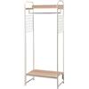 Iris Ohyama Appendiabiti in Metallo con Ripiano in Legno, Upright, Bianco, Design Moderno, Solido, Anti scivolo, Per Camera, Studio, Armadio, Abbigliamento e Scarpe, Montaggio Facile, PI-B4