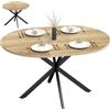 HOMCOM Tavolo da Pranzo Allungabile per 4-6 Persone con Pannelli a Farfalla, 100-135cm Tavolo Rotondo Allungabile ad Ovale con Base a X, Stile Industriale, per Sala da Pranzo, Soggiorno, Color Legno