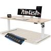 Airfish Scrivania regolabile in altezza, 180x80 cm, USB, elettrica con memoria, 73-118 cm, beige