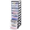 Iris Ohyama Cassettiera in Plastica con ruote, 10 Cassetti Piccoli, Nero, Maniglie facili da tirare, Organizzatore, Per Camera Da Letto, Bagno, Scuola e Ufficio, Senza BPA, Contenitore, DC-010