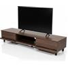 Iris Ohyama, Mobile TV, Supporto TV per schermi fino a 65 pollici, Ripiani 4, Uscita cavo, Contemporaneo, Camera da letto, Soggiorno, TV Cabinet, BAB-150A, Marrone