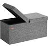 Casaria® Cassapanca Contenitore con Coperchio Pieghevole 80x40x40cm Pouf 131 L Scatola Portaoggetti Panca Box Salvaspazio Sedile Poggiapiedi