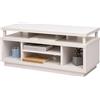 Iris Ohyama, Porta TV/Mobile TV/TV Porta TV in legno/Porta TV con 5 ripiani aperti/TV fino a 43, Legno massello, fori passacavi, Ufficio, Soggiorno - TV Cabinet Middle OTS-100M - Quercia Bianco