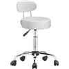 Casaria® Sgabello Girevole 360°C con Schienale Altezza 46-60cm Spessore 10cm Sedia Ufficio Sgabelli da Lavoro