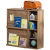 Iris Ohyama, Mobile contenitore con 4 ripiani e 2 ante pieghevoli/Armadio in legno/Ripiano ribaltabile, Design modulare, Ufficio, Soggiorno, Biblioteca - Flap Rack - FR-F2 - Cenere marrone
