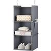YOUDENOVA - Organizzatore per armadio, 3 ripiani, da appendere, colore: grigio