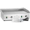 Klarstein Griglia Elettrica - Grill da Tavolo con Display LED per Balcone e Interni, Acciaio Inox, Piastra Antiaderente Rimovibile, Paraspruzzi, 2 Zone di Temperatura, 50-300 °C