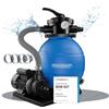 MONZANA® Filtro per Piscina a 7 vie 10.200L/h Filtrazione a Sabbia Pompa Filtraggio Serbatoio 25L