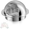 Hon&Guan 95mm Griglia di Ventilazione Rotonda in Acciaio Inox con Rete Anti Insetti, Griglia Aerazione Tonda Griglia Di Scarico da parete per Cucina, Bagno, Parete Cappa D'aria, Protezione Meteo