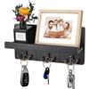 Jemyxhw Portachiavi da Parete, Portachiavi da Muro, Appendi Chiavi Ingresso Con 3 Ganci Doppi per Chiavi, per Ingresso, Cucina, Ufficio, Soggiorni (Nero)