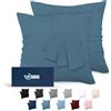 Dreamzie Federe Cuscini 60x60 (Set 2) Dreamzie in Microfibra OEKO-TEX Certificazione - Copri Cuscino Dolce Blu