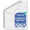 KNERST® Piumino Estivo 135x200 - Trapunta Estiva in Microfibra - Piumone Letto Singolo e Matrimoniale Leggero - Coperta Letto Traspirante Lavabile e Anallergica