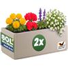 Casaria® 2x Fioriera da Esterno Ethica in Plastica 80L 80x36x35cm Base Drenante Fioriere da Giardino Vaso Grade per Fiori Vasi per Piante Rettangolari