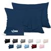 Dreamzie Federe Cuscini 50x70 (Set 2) Microfibra Oeko-Tex Certificazione - Federa Cuscino Dolce Blu Scuro