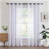 Woaboy Tende per Interni 2 Pezzi 140x280cm Tende Finestre Voile Semi Trasparenti per Soggiorno e Camera da Letto per Decorazioni per la casa Verde Salvia