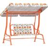 AIYAPLAY Dondolo per Bambini da Esterno a 2 Posti con Tettuccio Regolabile e Cinture di Sicurezza, Altalena Dondolo da Giardino e Interno in Acciaio e Oxford, Max 60 kg, 112x75x120 cm, Arancione
