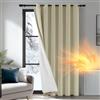 Deconovo Tenda Oscurante Termica con Occhielli - Pesante, Doppio Strato Isolante per Freddo e Caldo, Antivento, per Finestre e Porte, 200x280 cm, Beige Scuro Retro Bianco, 1 Pannello