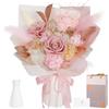 MAMAMIKO Bouquet di Fiori Stabilizzati, Rose Vere e Camelia Rosa Cipria, Rosa Stabilizzata, Regalo per Donna, Mamma, Moglie, Fidanzata, per Compleanno, Anniversario, San Valentino, Festa della Mamma