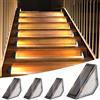 Flintronic 4 Pezzi Luci Solari per Esterni Scale, Gradini Impermeabili IP65, Recinzione, Cortile, Percorso, Patio