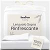 Bambaw Lenzuolo matrimoniale senza angoli bambu, 240x290cm, Lenzuola matrimoniali rinfrescanti antiacaro, Lenzuolo refrigerante letto, Biancheria da letto morbida, Lenzuola bambu matrimoniale (Bianco)