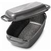 STONELINE Casseruola 40x22 cm, Rostiera con Coperchio in Alluminio Pressofuso a Induzione, Coperchio utilizzabile come Stampo, Rivestimento Antiaderente con Vere Particelle di Pietra, Colore: grigio