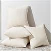 Topfinel Federe de Cuscini 40x40 in Copricuscini Decorativa Velluto a Coste Divano per Salotto Camera dei Bambini Elegante Moderno Fodere Cuscini per Camera da Letto Morbido 4 Pezzi Beige
