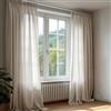 Deconovo Tende Trasparenti per Interni con Nastro Arricciato, Set da 2 Tende in Tulle Effetto Lino per Soggiorno, Camera da Letto e Balcone, Trasparenza Elegante, 140x260 cm, Lino