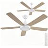 Aigostar Ventilatore da Soffitto Con Luce e Telecomando, Lampadario con Ventilatore da Soffitto con Timer, Luminosità Regolabile e Temperatura Colore 2700K-6500K, 6 Velocità, Silenzioso, 2pcs
