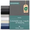 Twinzen Lenzuolo Piazza e Mezza Con Angoli 140x200 cm Premium, Cotone con 5% Elastico - Altezza Profondo 40cm, Materassi Alti/Boxspring - Antracite - Oeko-Tex