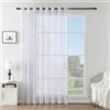 Woaboy Tende per Interni Voile Moderne Occhiello 1Pz 300x225cm Bianco