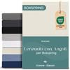 Twinzen Lenzuola Matrimoniali 180x200 cm Premium, Cotone con 5% Elastico - Altezza Profondo 40cm, Materassi Alti/Boxspring - Beige - Oeko-Tex