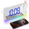 Adiwo Sveglia con Proiezione, Sveglia con Schermo LED di Proiezione, Porta USB-C, Volume Allarme Luminosità Regolabile, per Camera da Letto, Soffitto, Parete, Casa, Bambini, Anziani