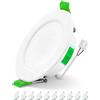 Bojim Faretti LED da Incasso per Cartongesso, 5W 400LM Faretto LED Interno Ultra Slim, Bianco Caldo 2700K Luce Naturale 4000K Bianca Fredda 6000K, IP44 per Bagno Cucina, Foro 68mm - 80mm, Set di 10