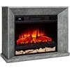 KLARSTEIN Crater Lake - Camino Elettrico, Caminetto Elettrico con Tecnologia LED, Telecomando, Termostato, Senza Fumo E Fuoco, FIAMME LED, Look Effetto Cemento