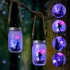 Adiwo Lanterna Solare da Esterno, 2 Pezzi Lanterne Solari esterno Barattolo di vetro Luci Solari Giardino per matrimoni, IP44 Impermeabile, per Terrazza Patio Giardino Festa Decorazione-multicolore