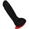 EIS Ghiaccio, Deluxe in silicone dildo Nero/Rosso Mamba, fissaggio a ventosa, authentischer Look, codolo 14 cm