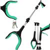 Adiwo Pinza Raccogli Oggetti, Magnetica Pinza Raccogli Rifiuti 91cm, Pinza Telescopica Prendi Oggetti con Punta Magnetica Testa Rotante a 360°, Mascella Antiscivolo per Agli Anziani(Verde)