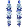 Clearine Orecchini luccicanti con strass marquise a forma di goccia a di fiore, per donne e feste di nozze, Cristallo