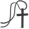 SERASAR Collana da Donna Nera Catena a Croce Gioielli Ragazza Blindata Cristiana per il Giorno Del Matrimonio