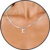 Esmoly Iniziale Collana Argento Oro 14K Choker con 26 Lettera A-Z Regalo Compleanno Donna 16+2 Inches (Argento E)