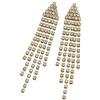 Clearine Nappe Orecchini per Donne Lungo Goccia Trasparente Strass Cristalli Dangle Dichiarazione Sposa Matrimonio Gioielli Oro-fondo